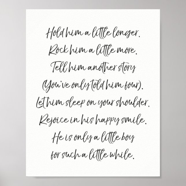 Hold him nursery print Boy nursery art Quote art (Front)