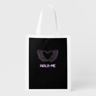 Hold Me Classic Skeleton Hand Heart Style Grocery Bag