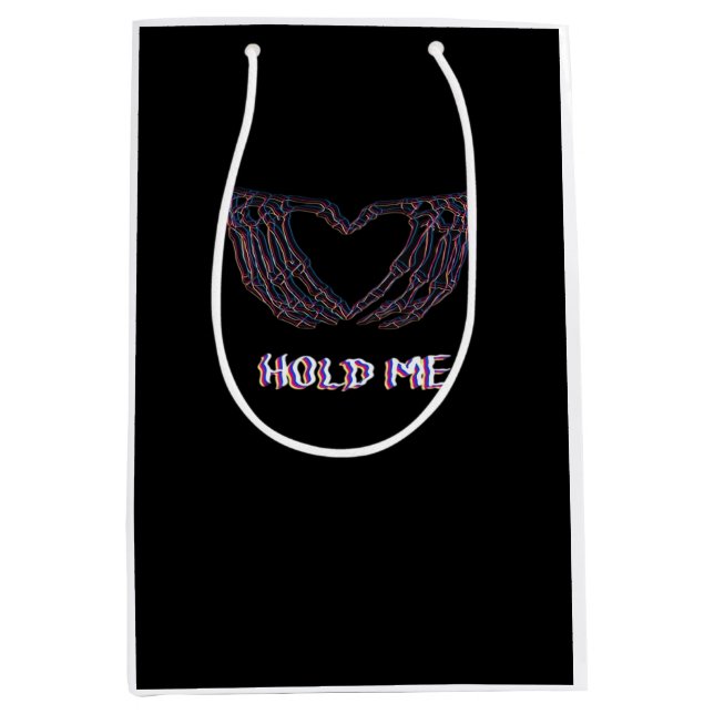 Hold Me Classic Skeleton Hand Heart Style Medium Gift Bag (Front)