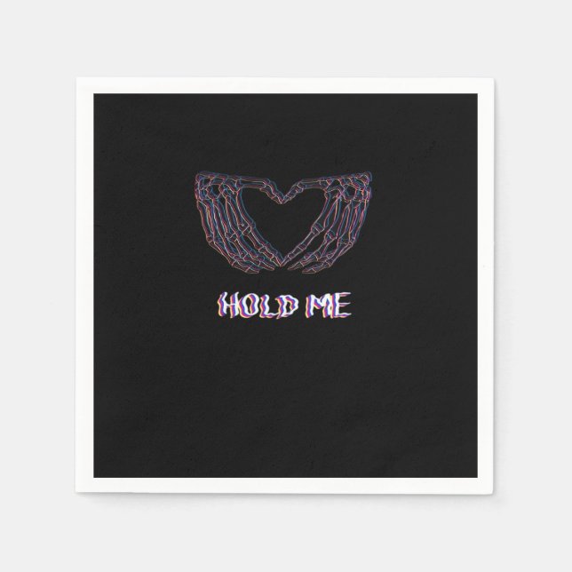 Hold Me Classic Skeleton Hand Heart Style Napkins (Front)
