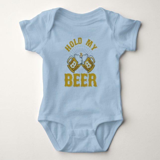 Hold My Beer Baby Bodysuit (Front)