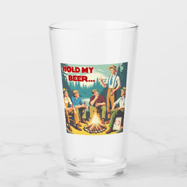 Hold My Beer Camping Glass (Front)