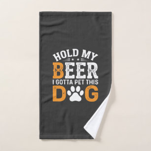 Hold My Beer Dog Lover Hand Towel