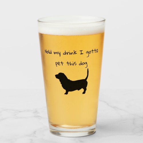 Hold my cup I Gotta Pet This Basset Hound Glass
