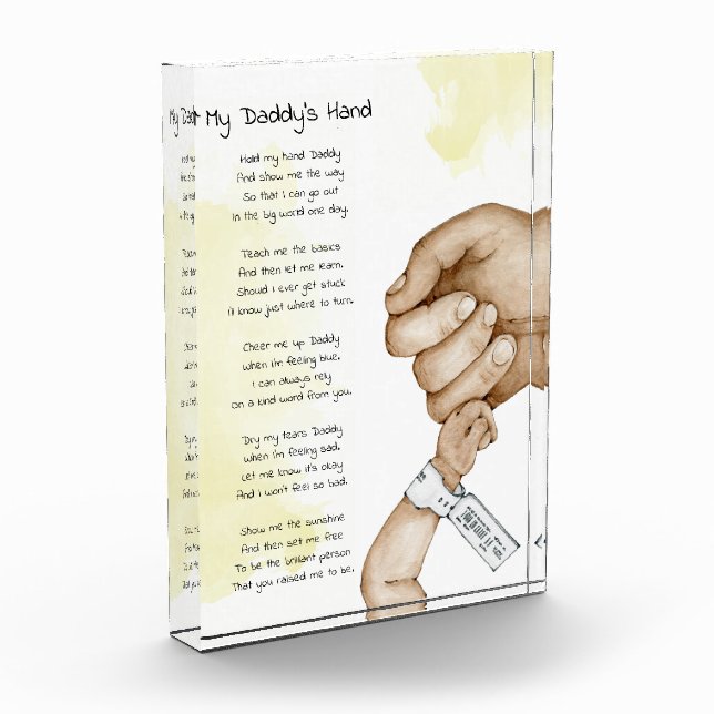 Hold My Hand Daddy Keepsake Poem Dad Gift Photo Block (Left)