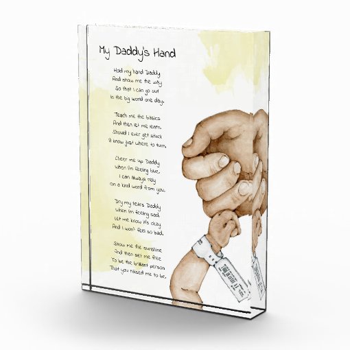 Hold My Hand Daddy Keepsake Poem Dad Gift Photo Block | Zazzle