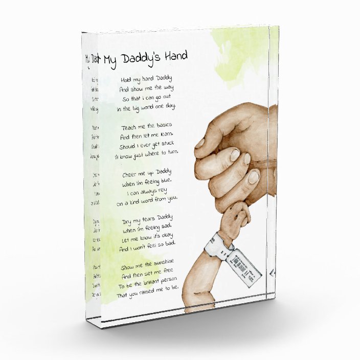 Hold My Hand Daddy Keepsake Poem Dad Gift Photo Block | Zazzle.com