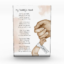 Hold My Hand Daddy Keepsake Poem Dad Gift Photo Block | Zazzle