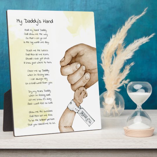 Hold My Hand Daddy Keepsake Poem Dad Gift Plaque | Zazzle.com