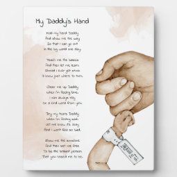 Hold My Hand Daddy Keepsake Poem Dad Gift Plaque | Zazzle