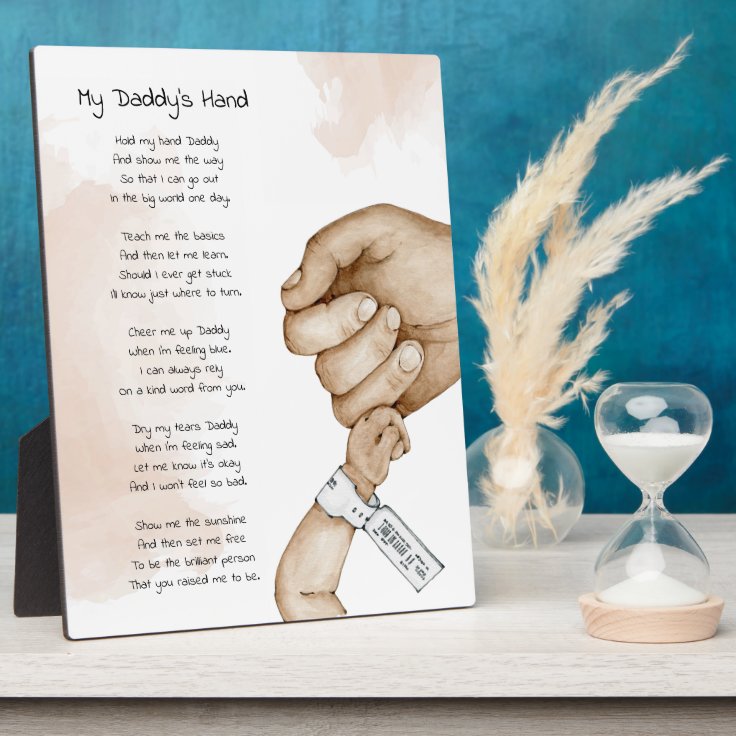 Hold My Hand Daddy Keepsake Poem Dad Gift Plaque | Zazzle