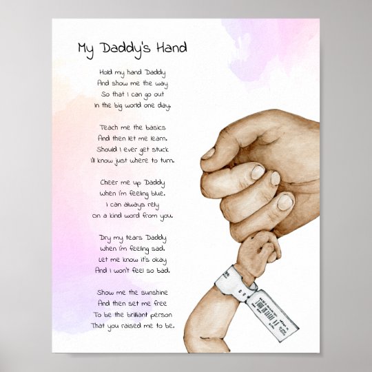 Hold My Hand Daddy Keepsake Poem Dad T Poster