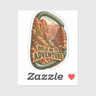 Hold On to Adventure Canyon Climbing Carabiner Sti Sticker