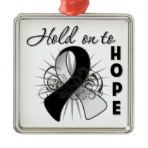 Hold On To Hope - Carcinoid Cancer Metal Ornament