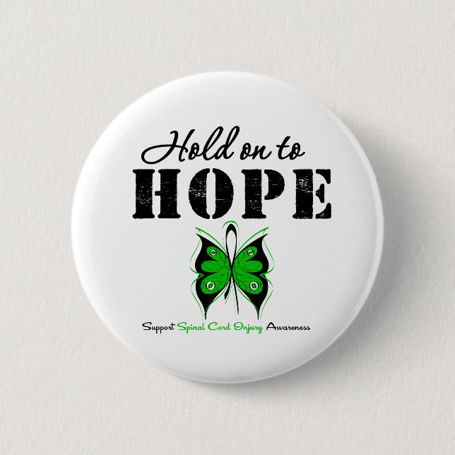 Hold On To Hope Spinal Cord Injury Pinback Button (Front)