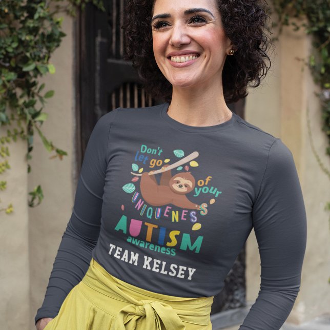 Hold On To Your Uniqueness Sloth Autism Mom Team T-Shirt (Creator Uploaded)