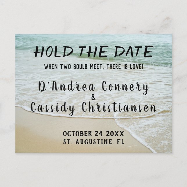 Hold The Date Wedding Announcement for any couple Postcard (Front)