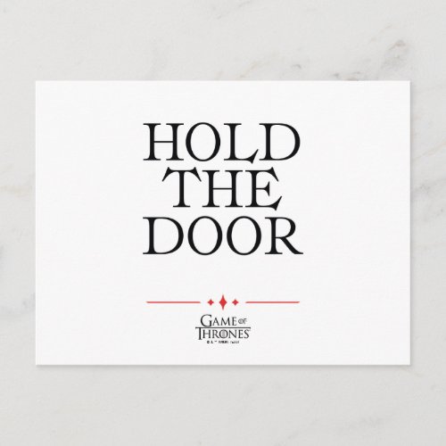 Hold The Door Postcard