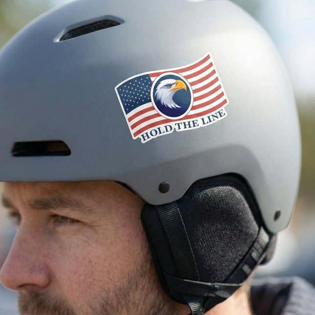 Hold The Line, American Flag and Eagle Sticker (Creator Uploaded)