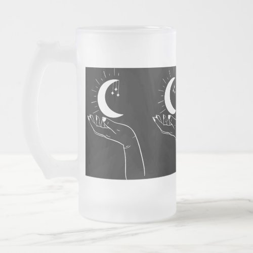 Hold The Stars Frosted Glass Beer Mug