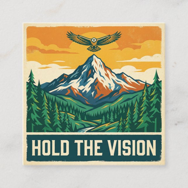 Hold The Vision Square Business Card (Front)