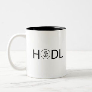 HOLD with the Bitcoin logo Two-Tone Coffee Mug
