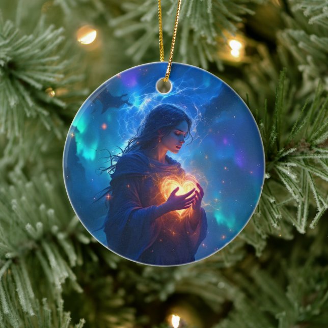 Hold your heart forever, I miss you, sympathy   Ceramic Ornament (Tree)