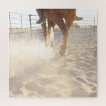 Hold Your Horses Puzzle<br><div class="desc">Some puzzles are peaceful. This one kicks up dust, rides off into the sunset, and leaves you coughing up cowboy dreams. With only boots, hooves, and a whole lotta grit in view, this puzzle captures the exact moment a rider decided "Nah, walking's for amateurs." Perfect for lovers of horses, chaos,...</div>