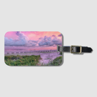 Holden Beach North Carolina Purple Sunset Luggage Tag