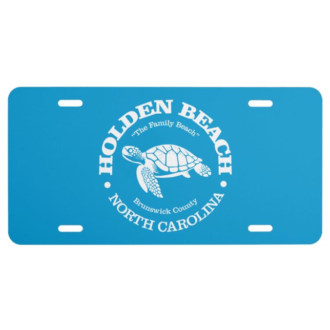 Holden Beach (sea turtle) License Plate (Front)