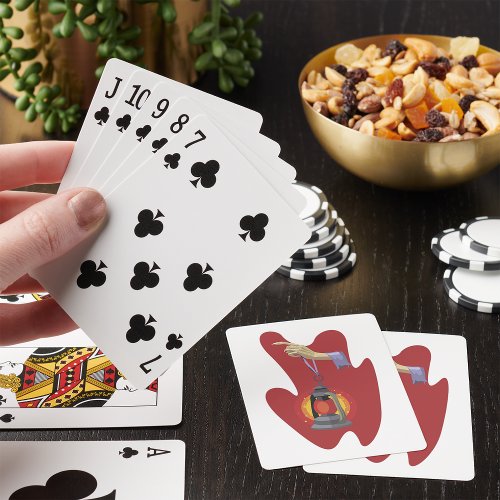 Holding A Lantern Poker Cards