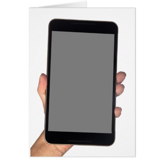 Holding a phablet (Front)