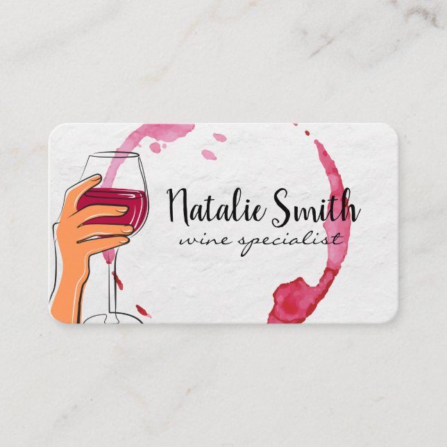 Holding Glass of Wine | A Toast | Cheers Business Card (Front)