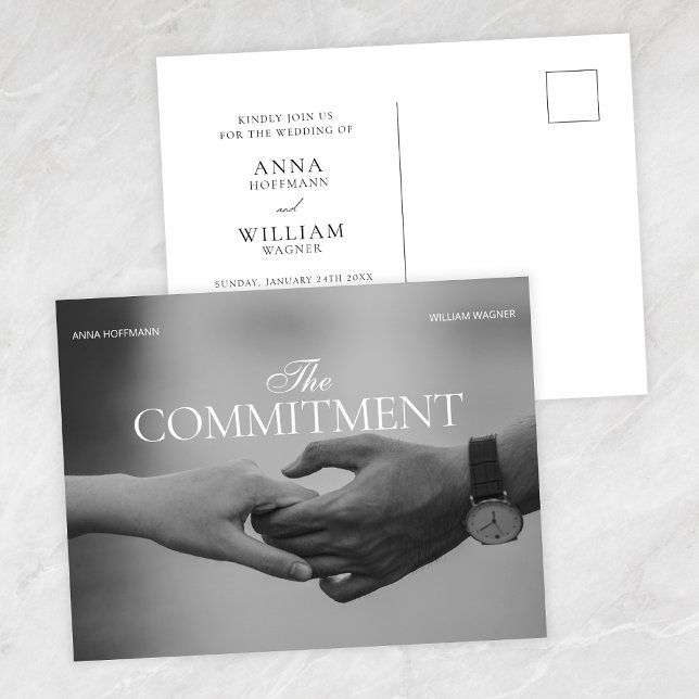 Holding hand commitment photo romance wedding postcard (Creator Uploaded)