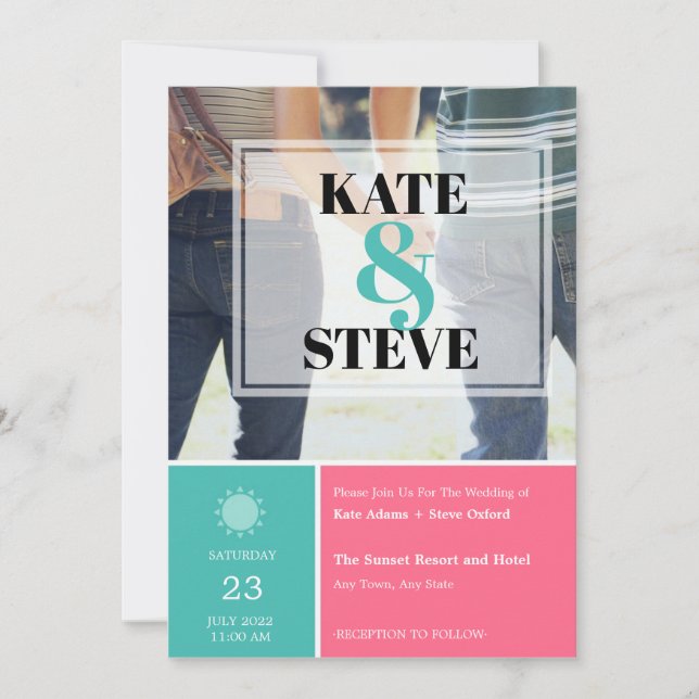 Holding Hand Wedding Invitation (Front)