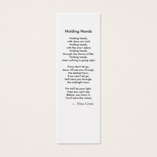 Holding Hands, Business Card