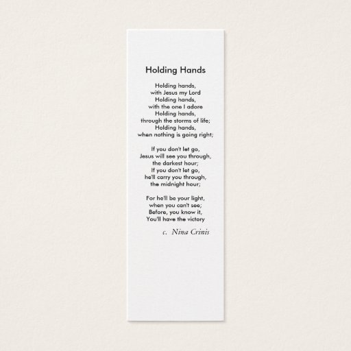 Customizable Holding Hands, Business Card