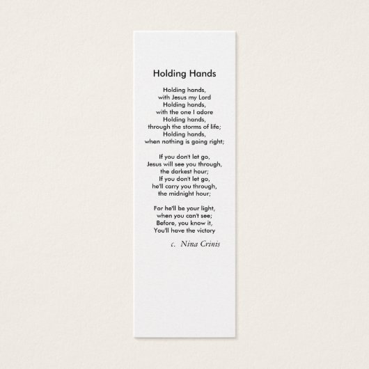 Holding Hands, (Front)