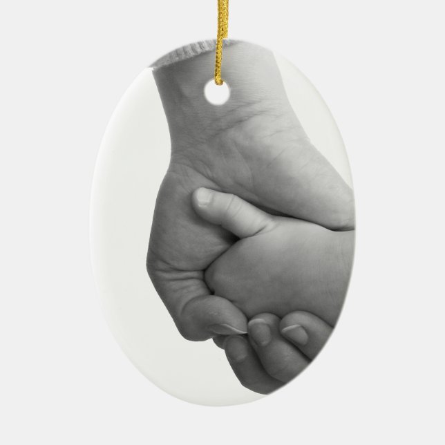 holding hands ceramic ornament (Front)