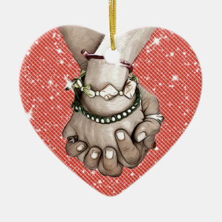 Holding Hands Ceramic Ornament