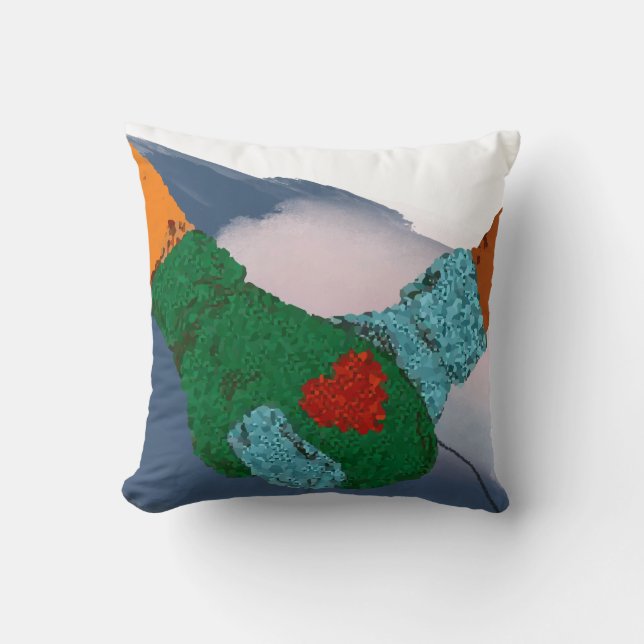 Holding hands couple art print, valentine gifts throw pillow (Front)