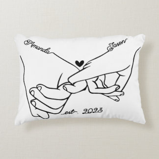 Holding Hands couple promise pillow, customize Accent Pillow