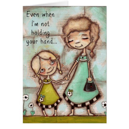 Holding Hands - Mother/Daughter Love card (Front)