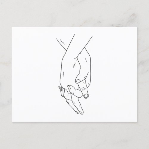 Holding Hands Stroke Postcard
