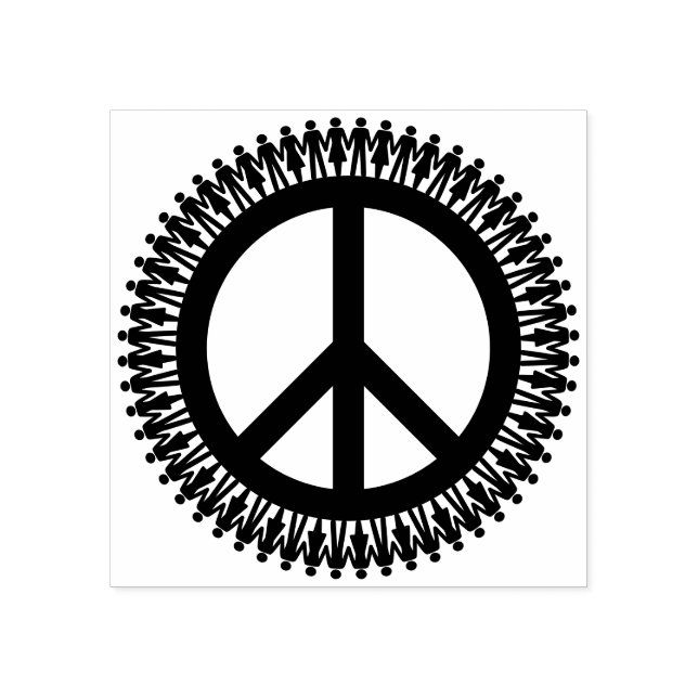 Holding hands world peace rubber stamp (Imprint)