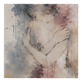 Holding It Together Abstract Self Embrace Wall Art