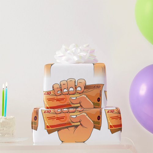 Holding Money Wrapping Paper