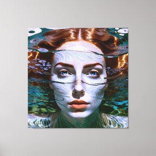 "Holding My Breath" - Women In Water Canvas Print