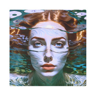 "Holding My Breath" - Women In Water Metal Print