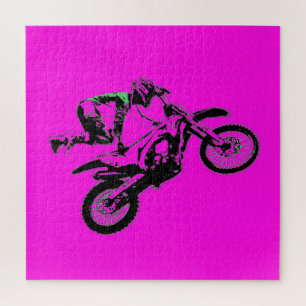 Holding On - Freestyle Motocross Stunt Jigsaw Puzzle